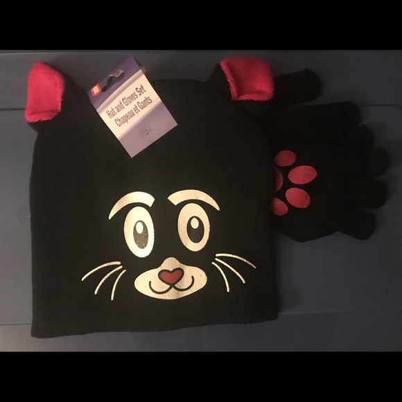 New Cat Winter Hat and Gloves New With Tags Pink - Picture 1 of 3